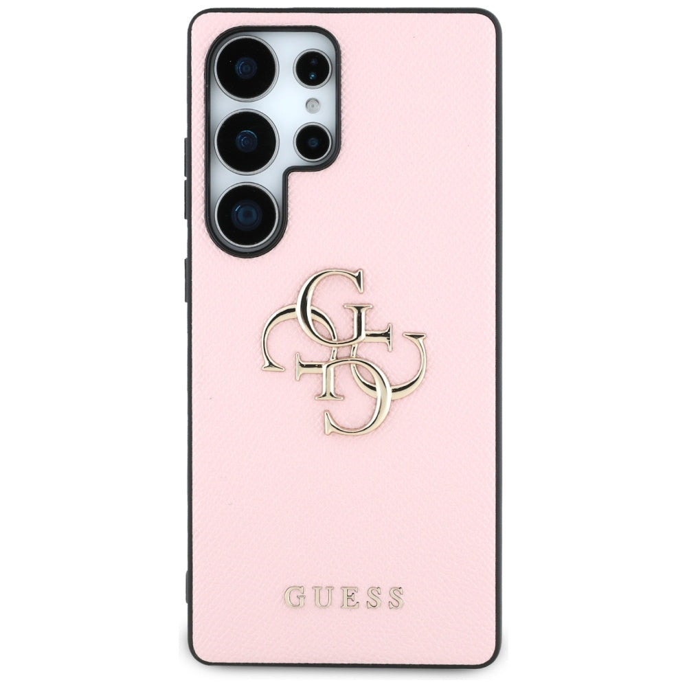 Custodia per Samsung Galaxy S25 Ultra S938, Guess, 4G Grained Big and Classic Logo, Rosa