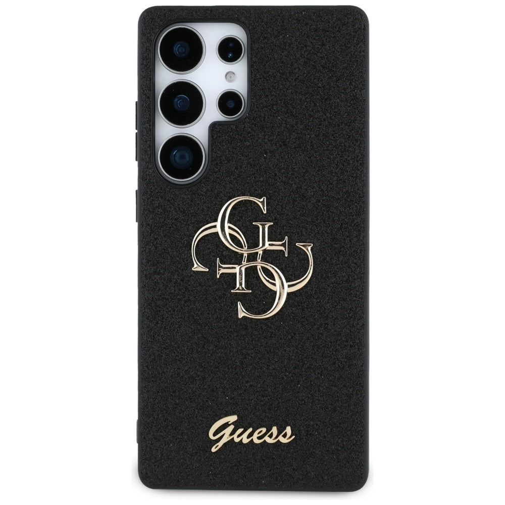 Custodia per Samsung Galaxy S25 Ultra S938, Guess, Glitter Big 4G Script, Nera