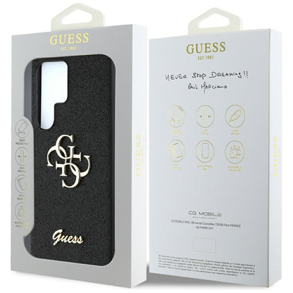Custodia per Samsung Galaxy S25 Ultra S938, Guess, Glitter Big 4G Script, Nera