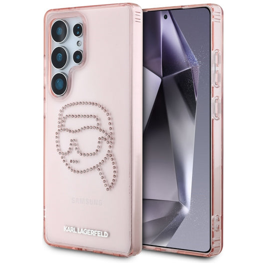 Custodia per Samsung Galaxy S25 Ultra S938, Karl Lagerfeld, IML Luxury Karl's Head, Rosa