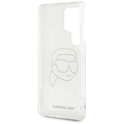 Custodia per Samsung Galaxy S25 Ultra S938, Karl Lagerfeld, IML Rhinestones Karl's Head, Trasparente