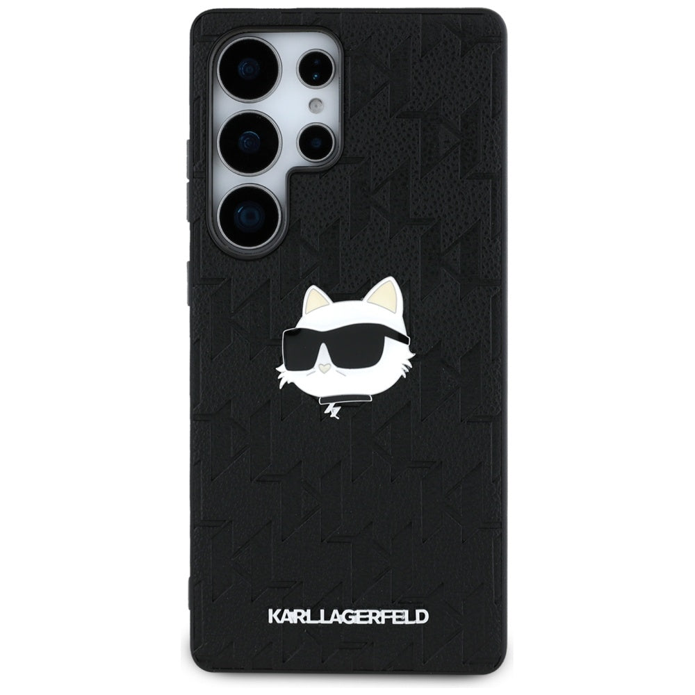 Custodia per Samsung Galaxy S25 Ultra S938, Karl Lagerfeld, Monogram Choupette's Head, Nera
