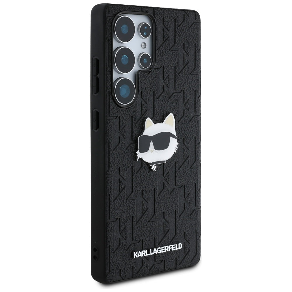 Custodia per Samsung Galaxy S25 Ultra S938, Karl Lagerfeld, Monogram Choupette's Head, Nera