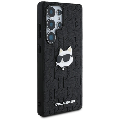 Custodia per Samsung Galaxy S25 Ultra S938, Karl Lagerfeld, Monogram Choupette's Head, Nera