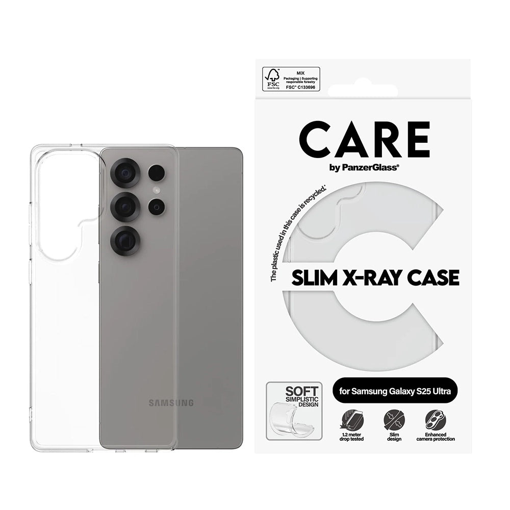 Custodia per Samsung Galaxy S25 Ultra S938, PanzerGlass, Care Fashionable, Trasparente