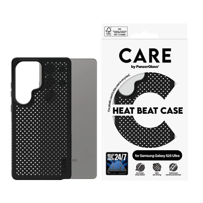 Custodia per Samsung Galaxy S25 Ultra S938, PanzerGlass, Care Feature Heat Beat, Nera