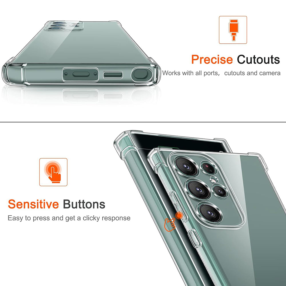Custodia per Samsung Galaxy S25 Ultra S938, Techsuit, Shockproof Clear, Trasparente