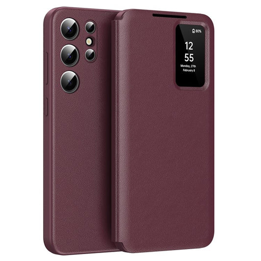 Custodia per Samsung Galaxy S25 Ultra S938, Techsuit, SmartView, Rossa