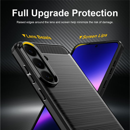 Custodia per Samsung Galaxy S26 FE / S25 FE, Techsuit, Carbonio, Nera