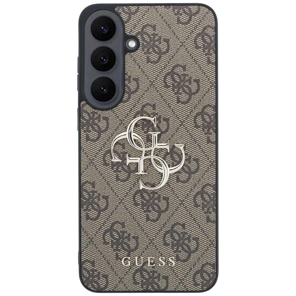Custodia per Samsung Galaxy S26 FE S741, Guess, Logo Metallico 4G, Marrone