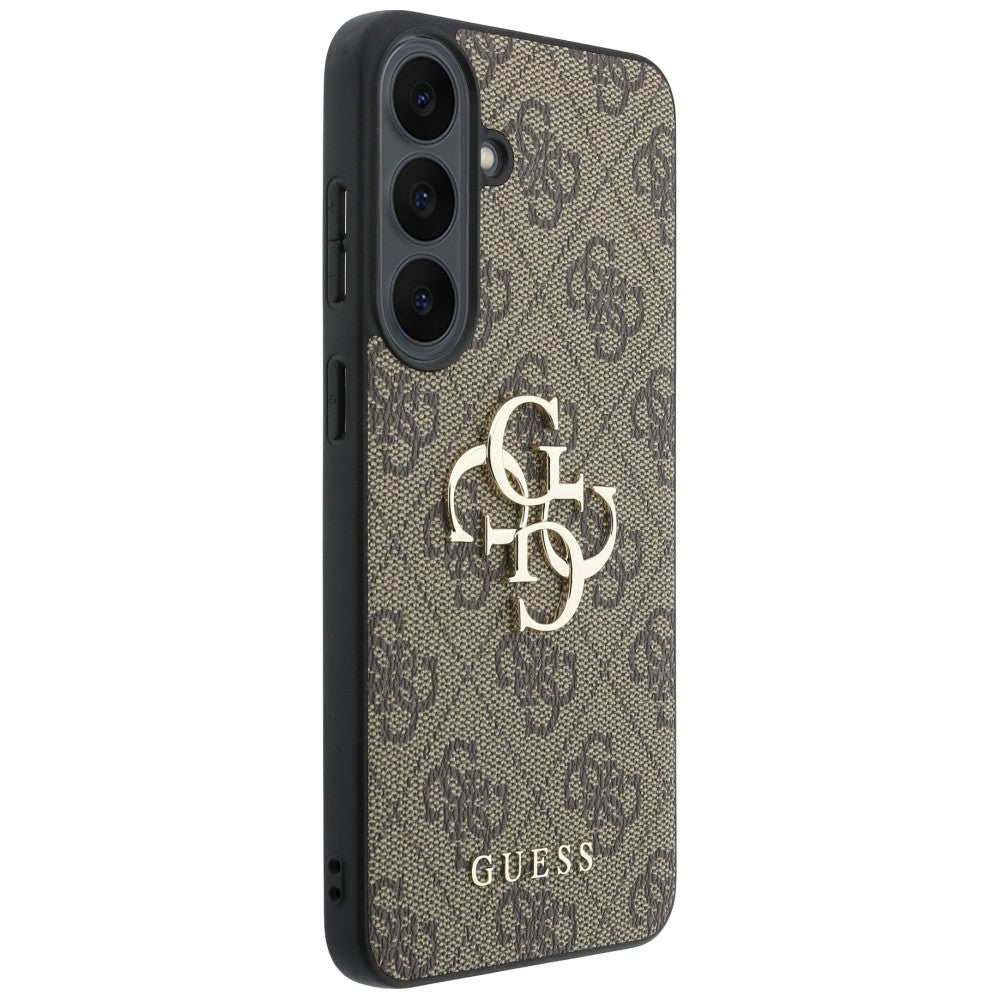 Custodia per Samsung Galaxy S26 FE S741, Guess, Logo Metallico 4G, Marrone