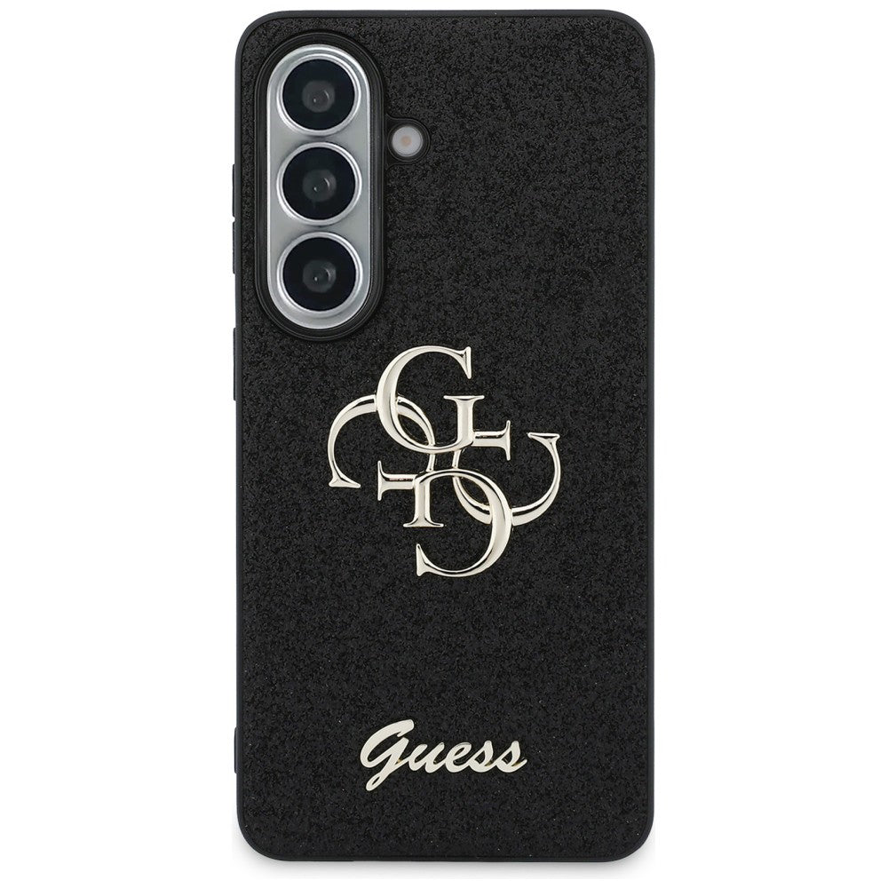 Custodia per Samsung Galaxy S26 S942, Guess, Fixed Glitter Big 4G Metal Frame, Nera