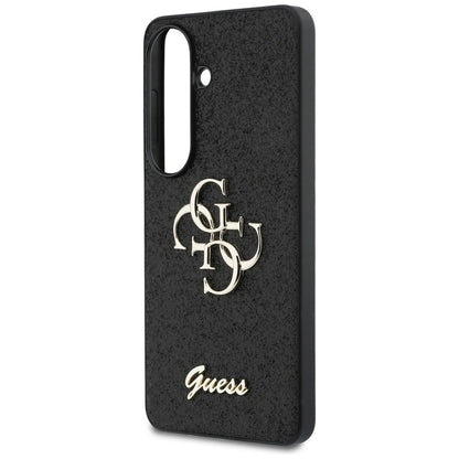 Custodia per Samsung Galaxy S26 S942, Guess, Fixed Glitter Big 4G Metal Frame, Nera