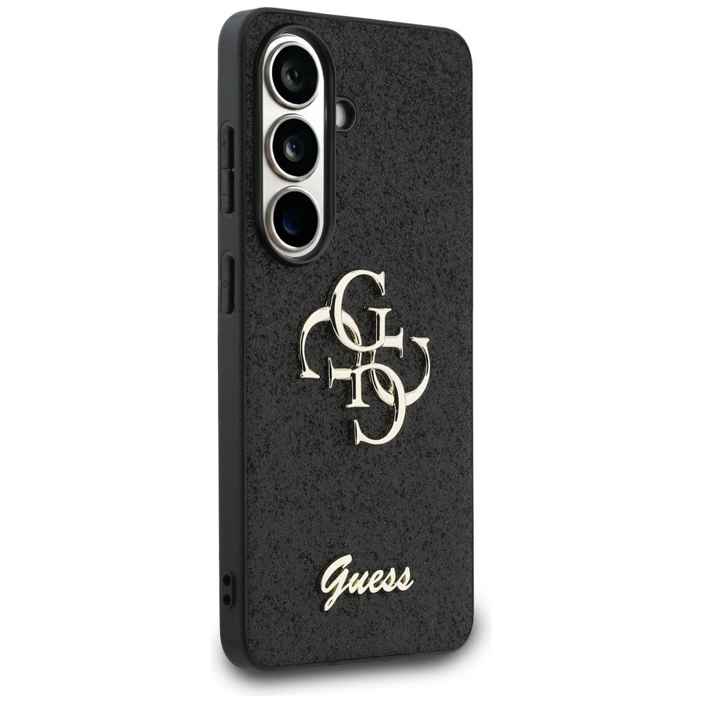 Custodia per Samsung Galaxy S26 S942, Guess, Fixed Glitter Big 4G Metal Frame, Nera