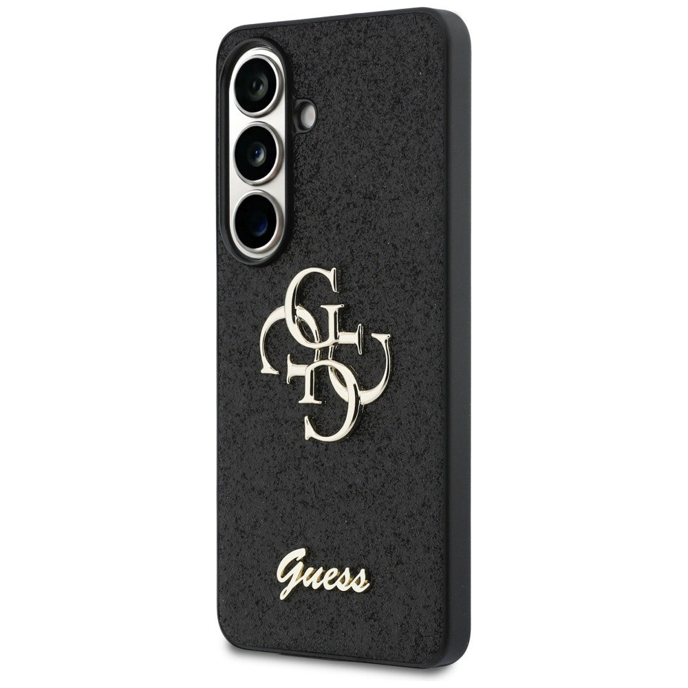 Custodia per Samsung Galaxy S26 S942, Guess, Fixed Glitter Big 4G Metal Frame, Nera