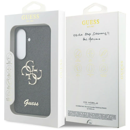 Custodia per Samsung Galaxy S26 S942, Guess, Fixed Glitter Big 4G Metal Frame, Nera
