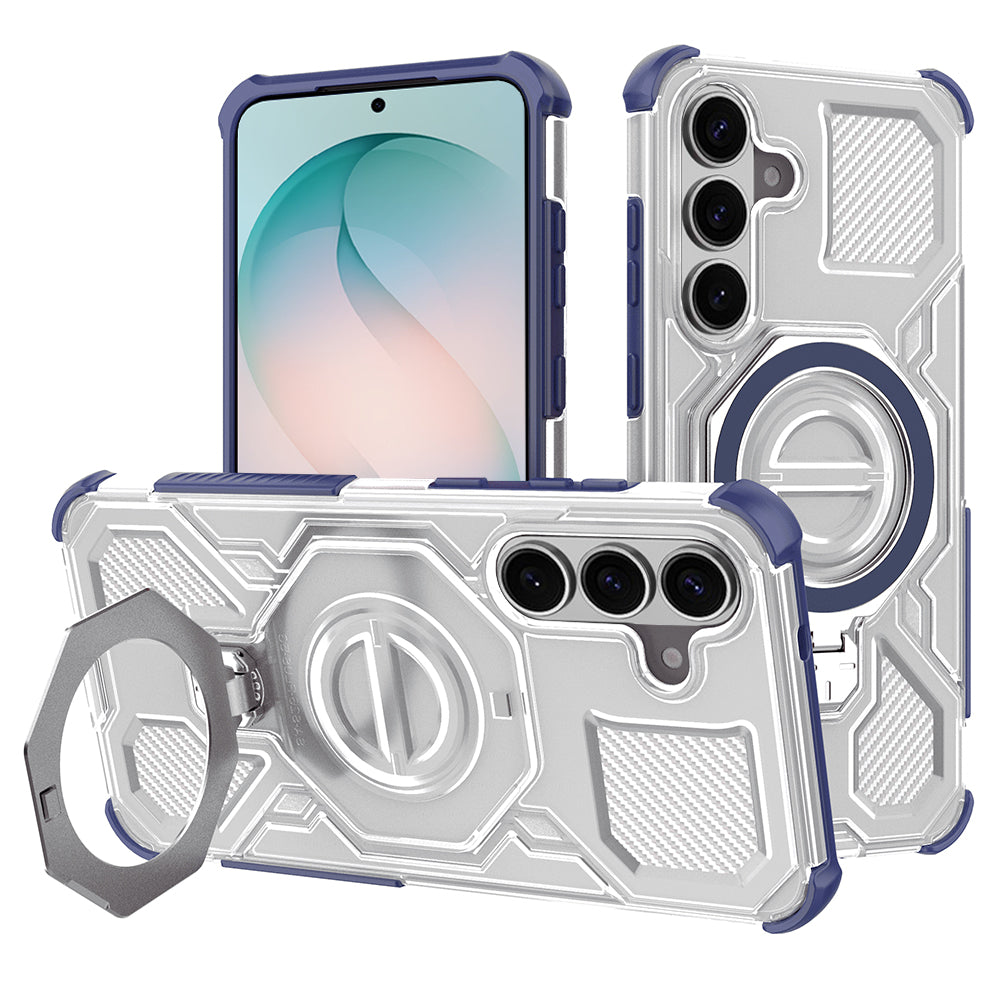 Custodia per Samsung Galaxy S26 Plus, Techsuit, Carbon Shield Pro, Blu