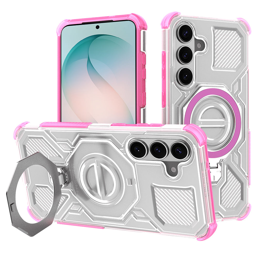 Custodia per Samsung Galaxy S26 Plus, Techsuit, Carbon Shield Pro, Rosa
