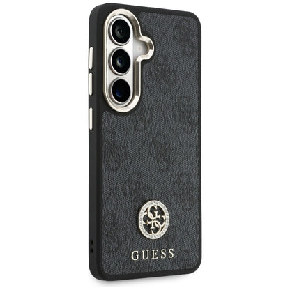 Custodia per Samsung Galaxy S26 S942, GUESS, 4G Big Rhinestone Triangle Strap, Nera