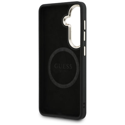 Custodia per Samsung Galaxy S26 S942, GUESS, 4G Big Rhinestone Triangle Strap, Nera