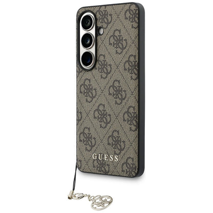 Custodia per Samsung Galaxy S26 S942, Guess, 4G Classic Logo Charm, Marrone