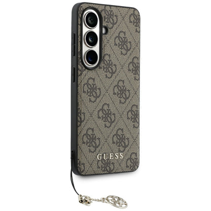 Custodia per Samsung Galaxy S26 S942, Guess, 4G Classic Logo Charm, Marrone