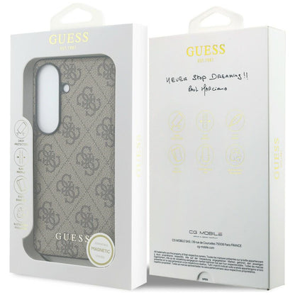 Custodia per Samsung Galaxy S26 S942, Guess, 4G Classic Logo Charm, Marrone