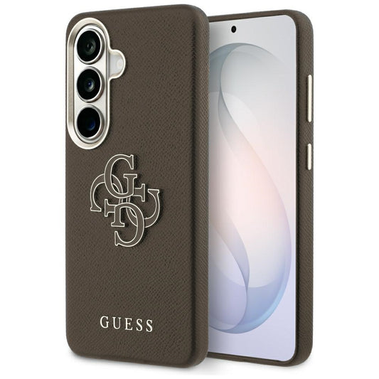 Custodia per Samsung Galaxy S26 S942, Guess, 4G Grained Big and Classic Logo, Marrone