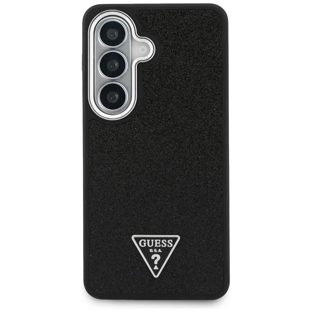 Custodia per Samsung Galaxy S26 S942, Guess, Fixed Glitter Triangle Logo, Nera