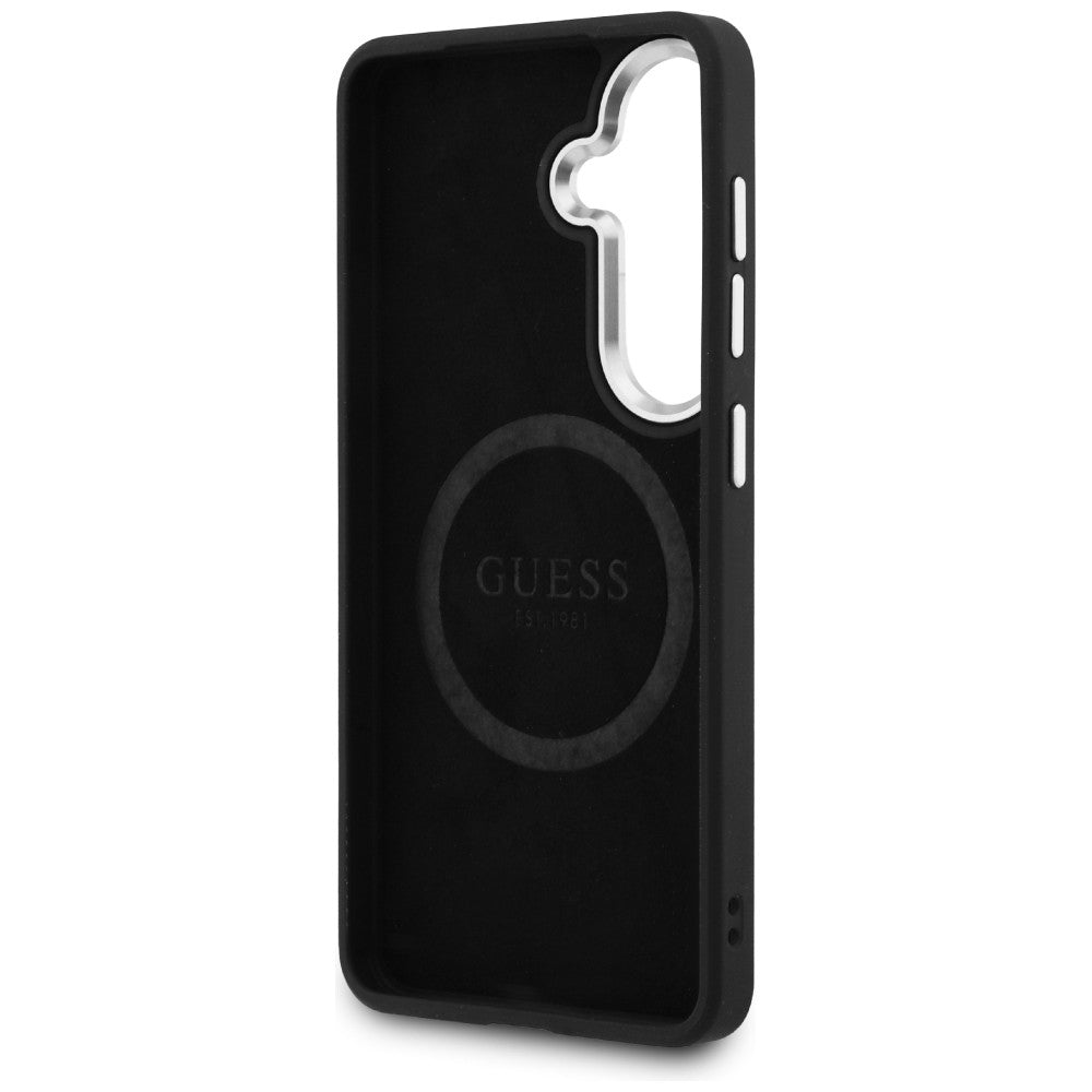 Custodia per Samsung Galaxy S26 S942, Guess, Fixed Glitter Triangle Logo, Nera