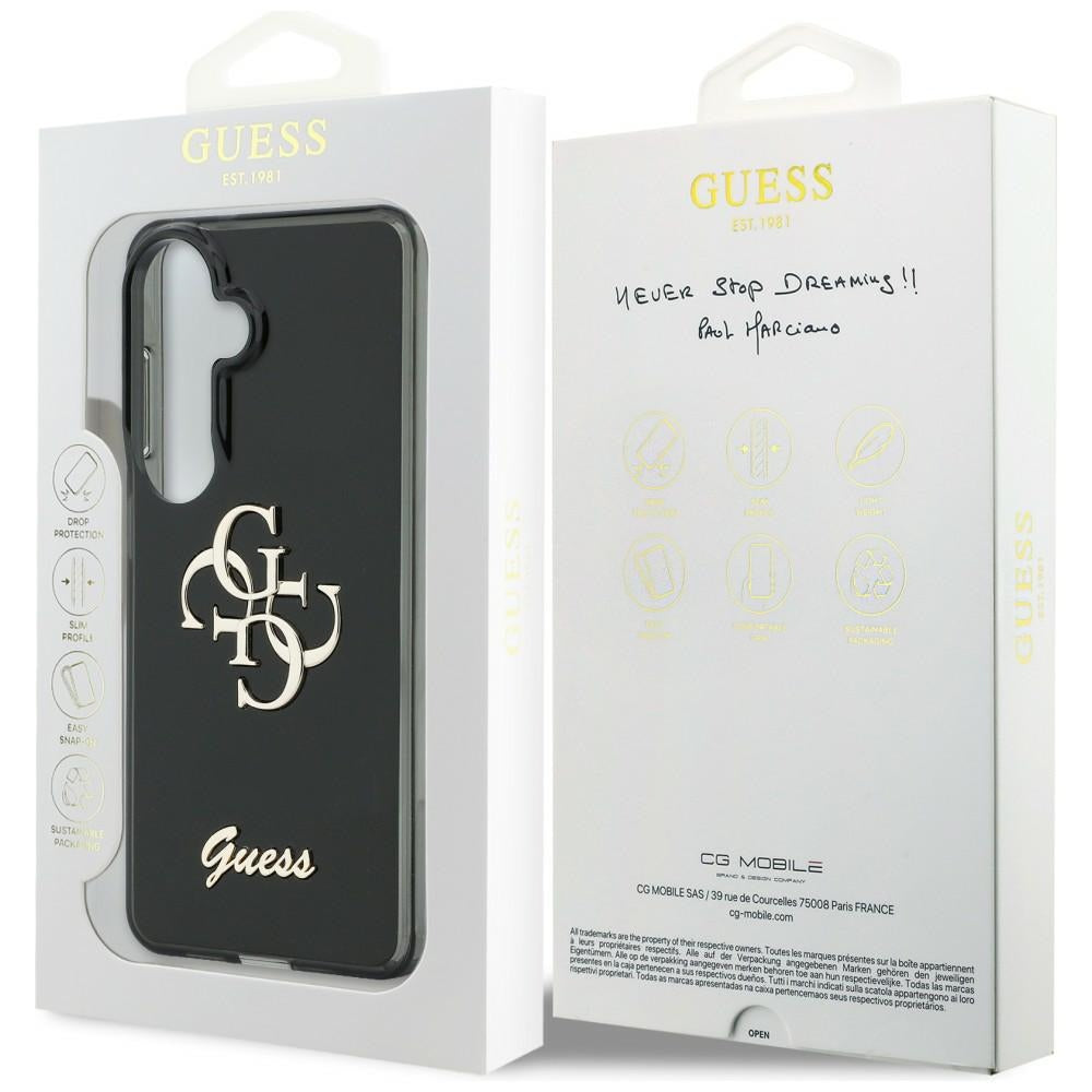 Custodia per Samsung Galaxy S26 S942, Guess, IML Big Metal 4G Script, Nera