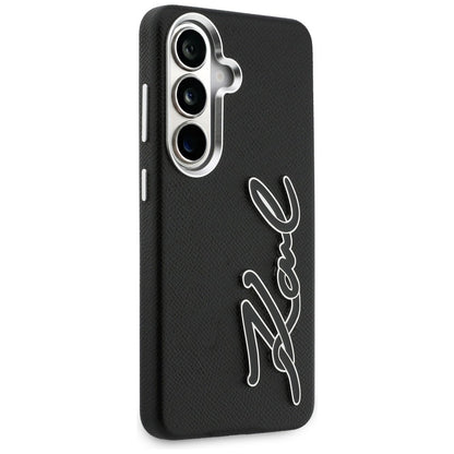 Custodia per Samsung Galaxy S26 S942, Karl Lagerfeld, Signature Resin Logo, Nera