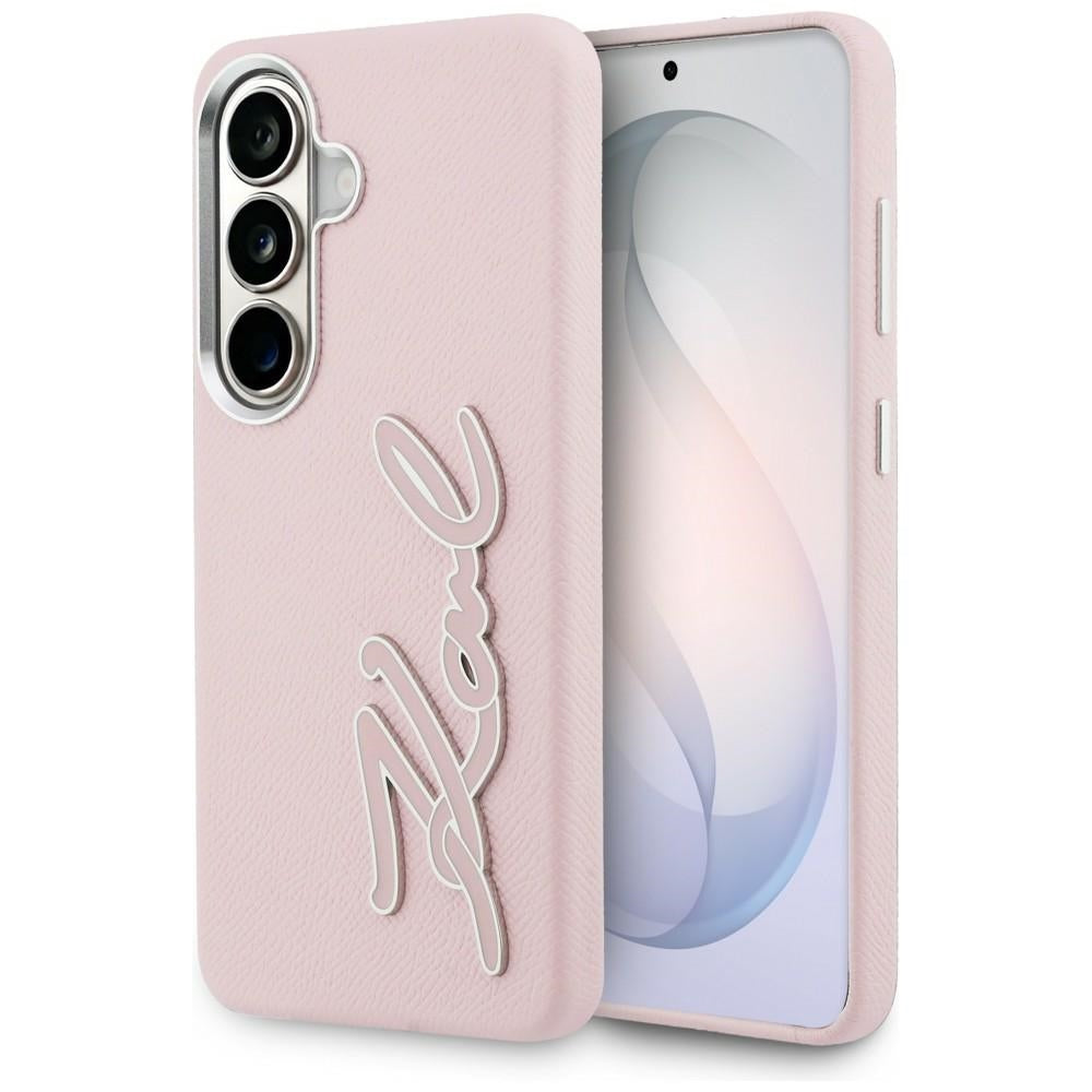 Custodia per Samsung Galaxy S26 S942, Karl Lagerfeld, Signature Resin Logo, Rosa