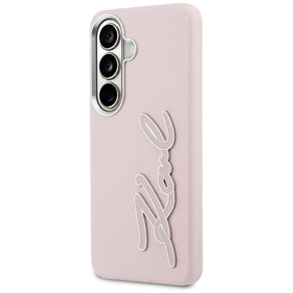 Custodia per Samsung Galaxy S26 S942, Karl Lagerfeld, Signature Resin Logo, Rosa