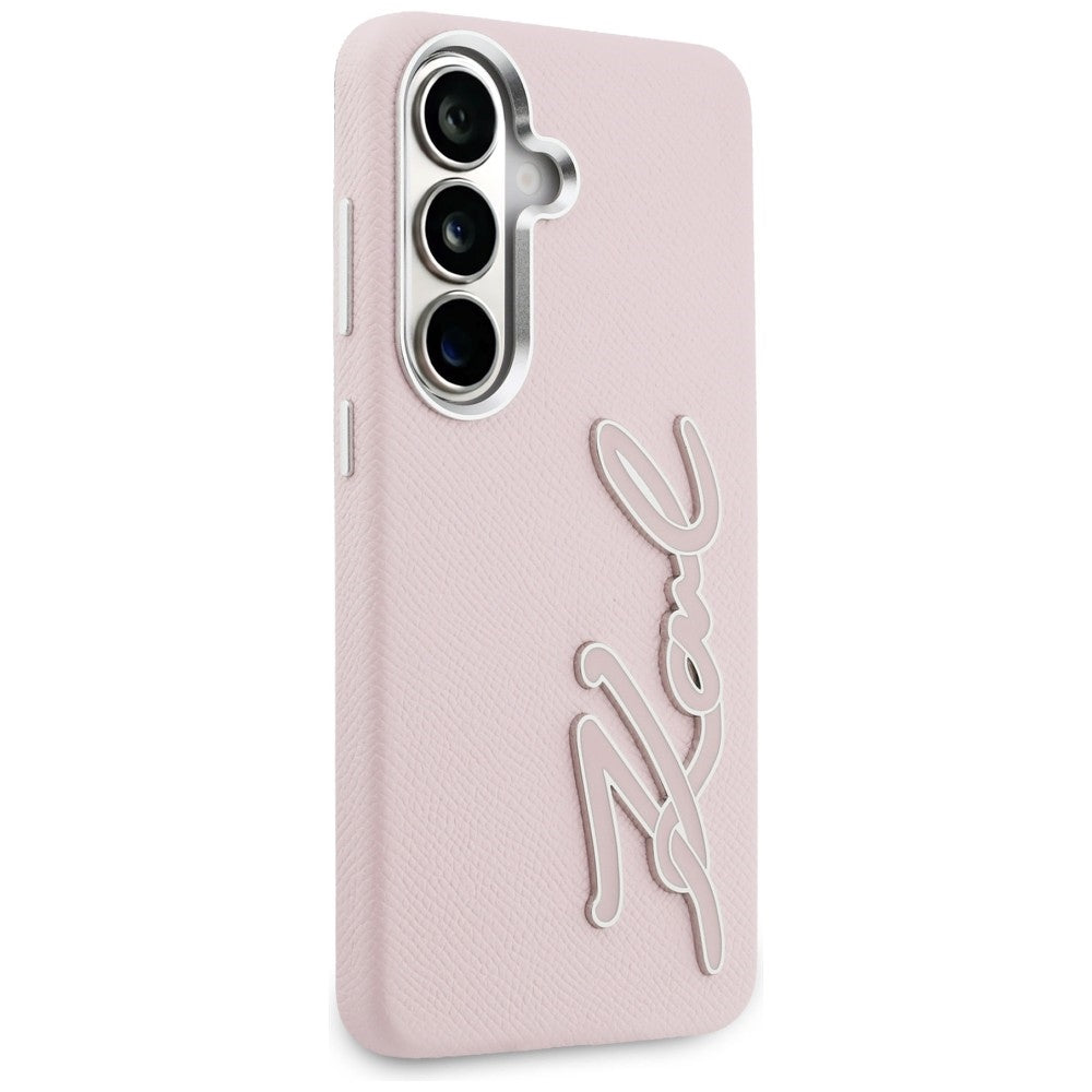 Custodia per Samsung Galaxy S26 S942, Karl Lagerfeld, Signature Resin Logo, Rosa