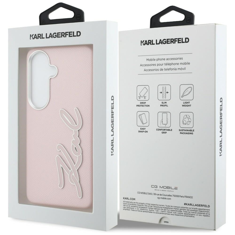 Custodia per Samsung Galaxy S26 S942, Karl Lagerfeld, Signature Resin Logo, Rosa