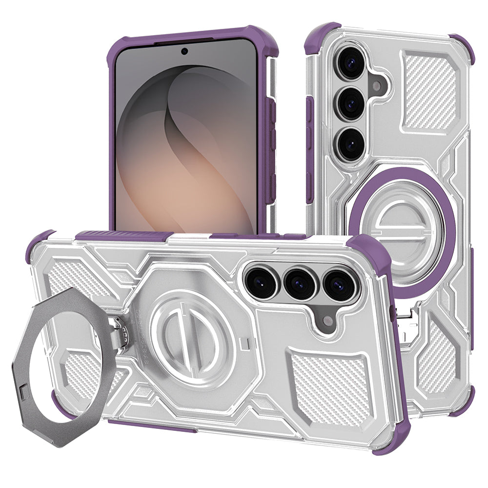 Custodia per Samsung Galaxy S26, Techsuit, Carbon Shield Pro, Viola