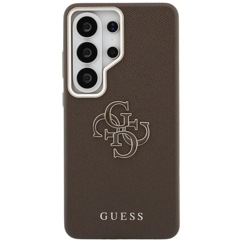 Custodia per Samsung Galaxy S26 Ultra S948, Guess, 4G Grained Big and Classic Logo, Marrone
