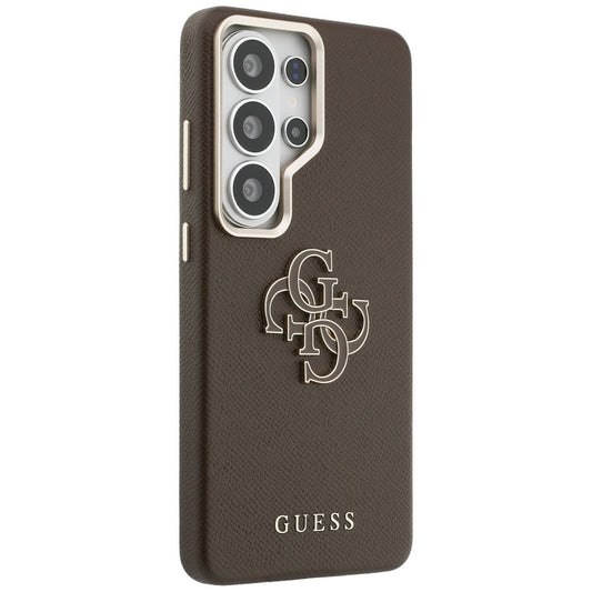 Custodia per Samsung Galaxy S26 Ultra S948, Guess, 4G Grained Big and Classic Logo, Marrone