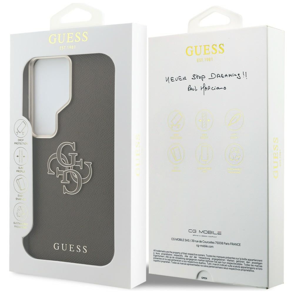 Custodia per Samsung Galaxy S26 Ultra S948, Guess, 4G Grained Big and Classic Logo, Marrone