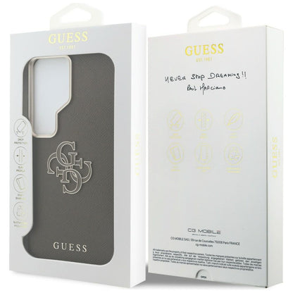 Custodia per Samsung Galaxy S26 Ultra S948, Guess, 4G Grained Big and Classic Logo, Marrone
