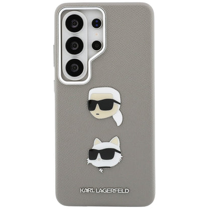 Custodia per Samsung Galaxy S26 Ultra S948, Karl Lagerfeld, Saffiano Karl & Choupette's Head Pin, Grigio