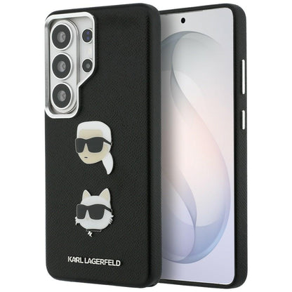Custodia per Samsung Galaxy S26 Ultra S948, Karl Lagerfeld, Saffiano Karl & Choupette's Head Pin, Nera