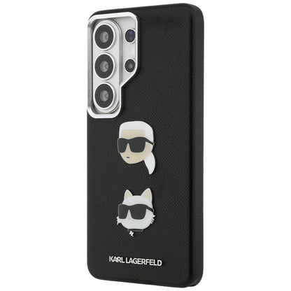 Custodia per Samsung Galaxy S26 Ultra S948, Karl Lagerfeld, Saffiano Karl & Choupette's Head Pin, Nera