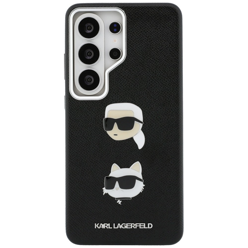 Custodia per Samsung Galaxy S26 Ultra S948, Karl Lagerfeld, Saffiano Karl & Choupette's Head Pin, Nera