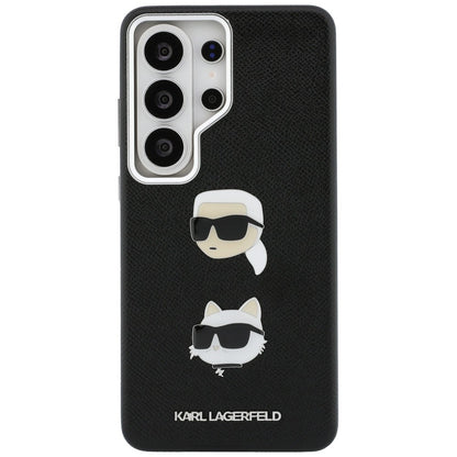 Custodia per Samsung Galaxy S26 Ultra S948, Karl Lagerfeld, Saffiano Karl & Choupette's Head Pin, Nera