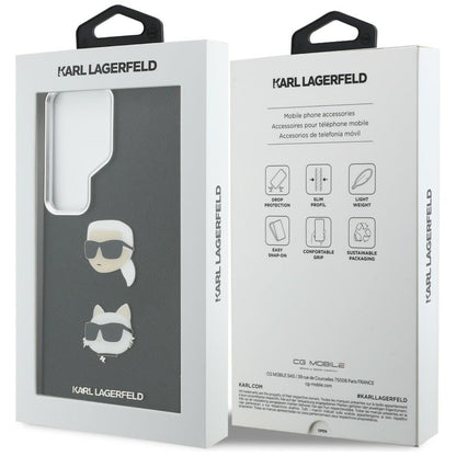 Custodia per Samsung Galaxy S26 Ultra S948, Karl Lagerfeld, Saffiano Karl & Choupette's Head Pin, Nera