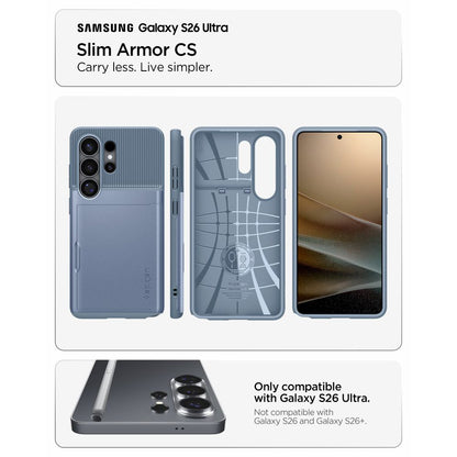 Custodia per Samsung Galaxy S26 Ultra S948, Spigen, Slim Armor CS, Blu ACS11225