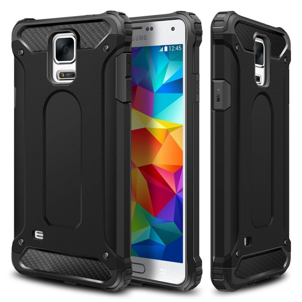 Custodia per Samsung Galaxy S5 G900, Techsuit, Hybrid Armor, Nera