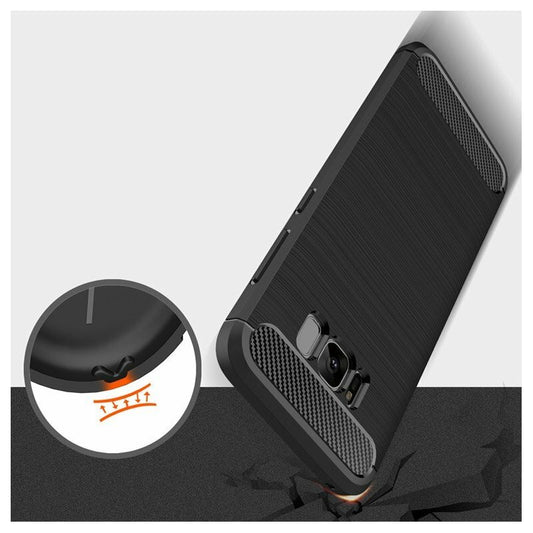 Custodia per Samsung Galaxy S8+ G955, Techsuit, Carbonio, Nera
